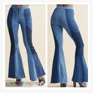 Venus Colorblock Flare Jeans